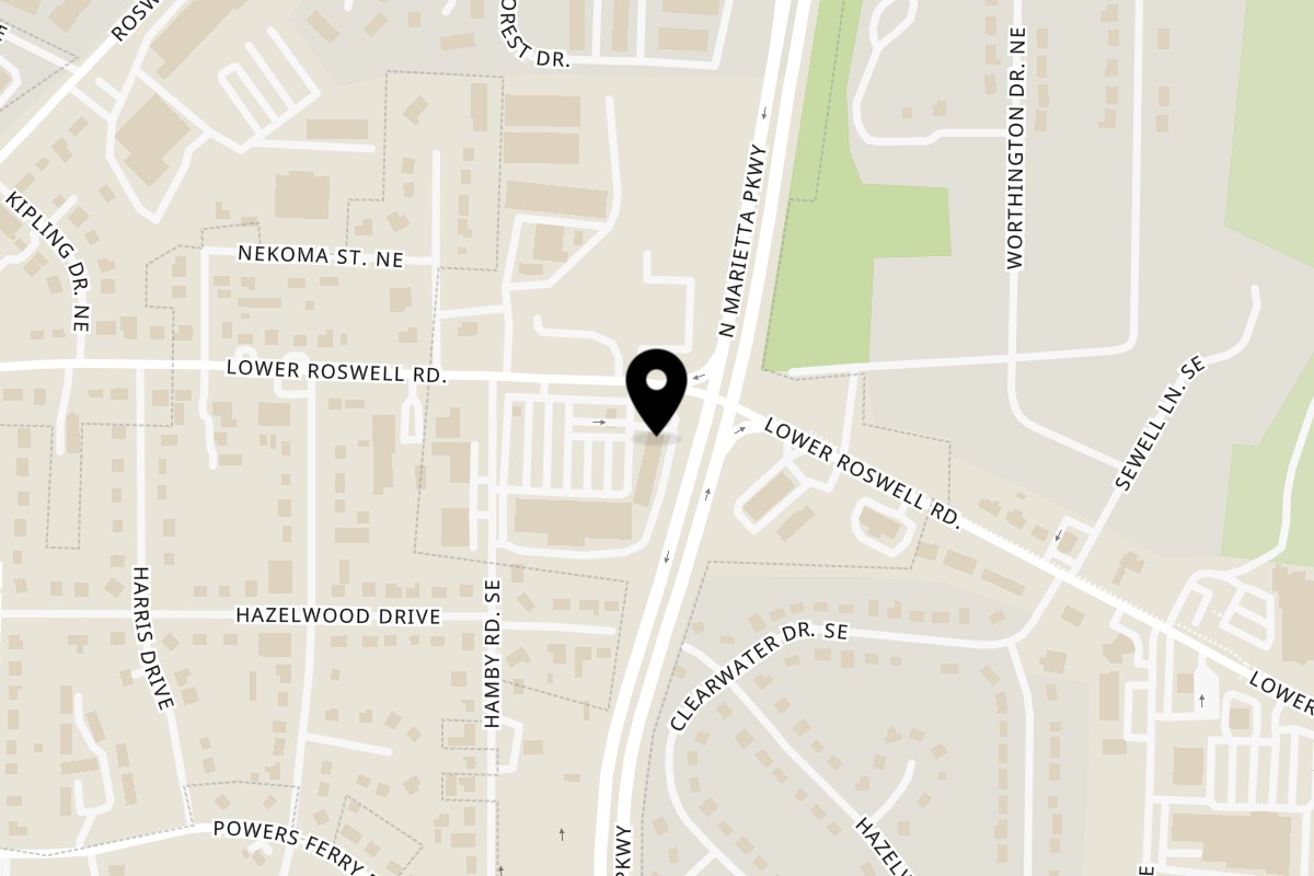 Map showing the location of Chaska on 1836 Lower Roswell Rd in Marietta
